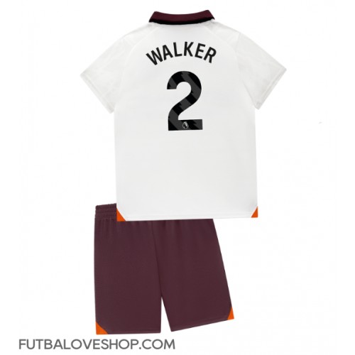Dres Manchester City Kyle Walker #2 Preč pre deti 2023-24 Krátky Rukáv (+ trenírky)
